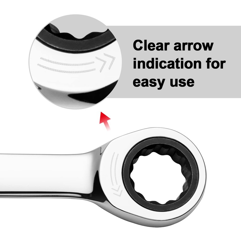 Jetech 10mm Ratcheting Combination Wrench, Industrial Grade Gear Spanner with