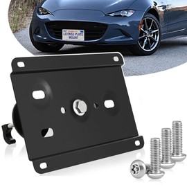 No Drill Tow Hook License Plate Mount Relocator Bracket Kit with Anti-Theft Security Compatible with 2016-up Infiniti Q50,License Plate Mount License Plate Mounting Bracket