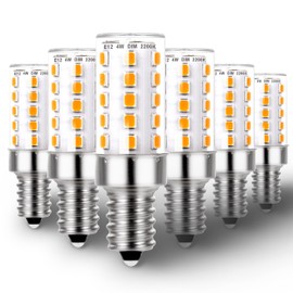 Ziomitus Himalayan Salt Lamp Rock Light Bulb Dimmable E12 led Night Light Bulb 2200K Amber Yellowish Warm, Kx-2000 40W Candelabra T6,C7 4W e12 led Candle Bulbs for Ceiling Fan Chandelier Light, 6Pack