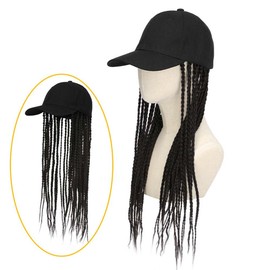 wig braid hat Woven Baseball Hat Wig Box Woven Hair Band Hat,Long Braiding Hair Baseball Cap Wig Hair with Braided wig braids dirty braid19.6 inches