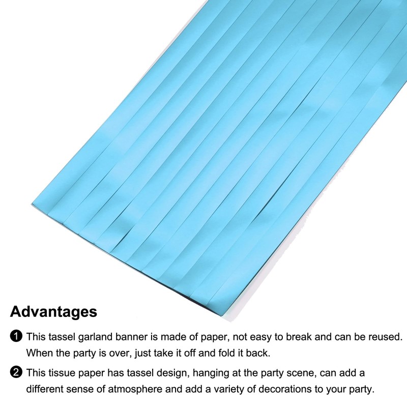 sourcing map 20Pcs Dark Blue,Orange Tassel Garland Banner with Rope