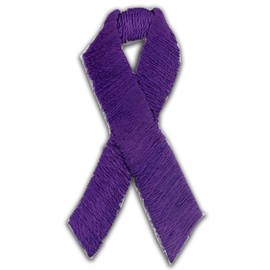 Purple Domestic Violence Awareness Ribbon Embroidered Applique Sticker - 50 Pack