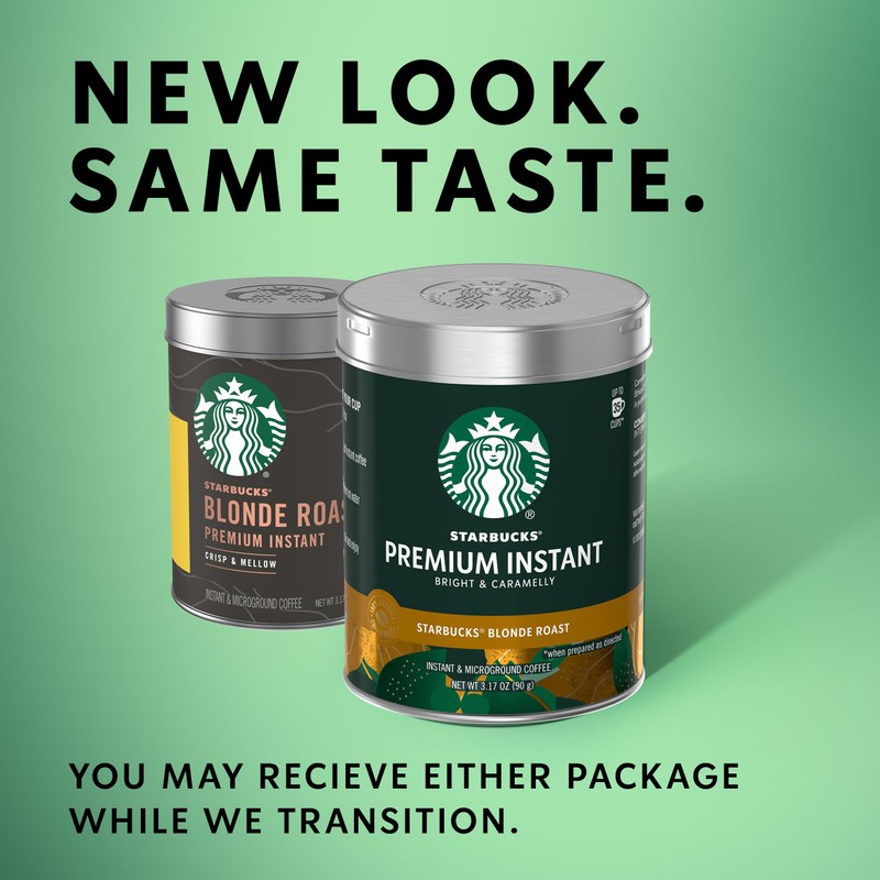 Starbucks Premium Instant Coffee, Blonde Roast, 100% Arabica Beans, 3