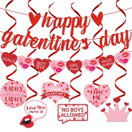 Galentines Day Party Decorations Glitter Happy Galentines Day Banner Galentines Day Party Decor Happy Galentines Day Party Decorations