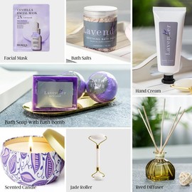 Norcalway Ultimate Lavender Spa Gift Set for Women – Organic Relaxation Kit for Wife, Mom, and New Moms – Perfect Home Spa Day Gift Basket