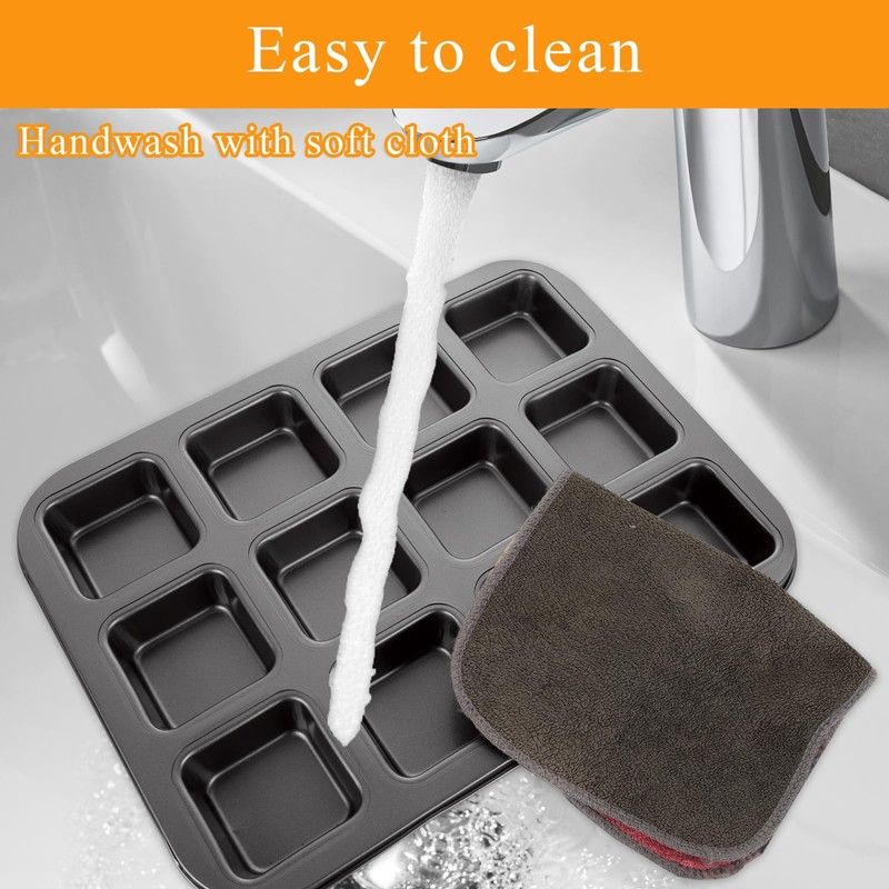 MUXHEL 3 Pcs 12-Cavity Brownie Pan with Dividers, 14" ×