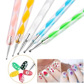 FULINJOY 5PCS Dotting Pens and 3PCS Nail Painting Brushes, 8 PCS, Multicolor
