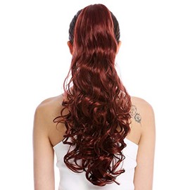 WIG ME UP - DM44-V-131 Hairpiece Ponytail Ponytail Long Curls Wet Look Stranded Red Brown Rust Brown 55 cm