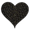 Heart Black Gold Sew-On Iron-On Patch Iron-On Patch Appliqué Love
