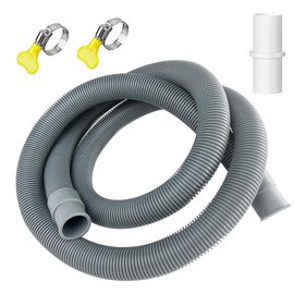 1M Washing Machine Waste Pipe Extension Adapter Kit, Dishwasher Hose Extension, Including Hose Connector and Hose Clamps, for Washing Machine, Dishwasher & Other Applications