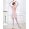 FONLAM Girls' ballet dress, ballet leotard, long sleeve dance dress,