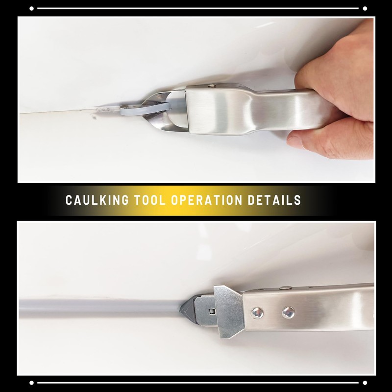 Tijeyi Silicone Caulking Tools Kit Stainless Steel Grout Removal Tool,4