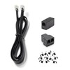 Long Telephone Extension Cord 6 FT, Black, Phone Cable Line