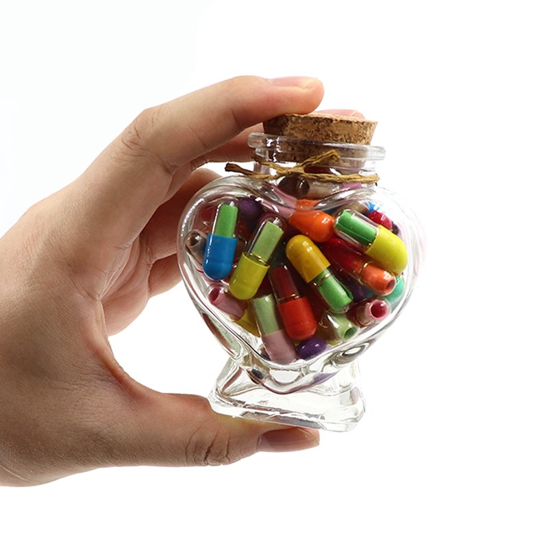 Prounion Pack of 50 Message Capsule Letters in a Bottle,