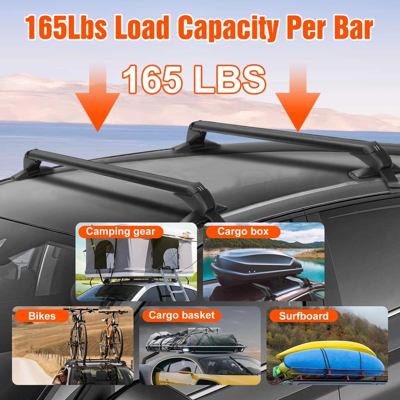 43" Universal Car Roof Rack, Upgraded Adjustable Window Frame Roof