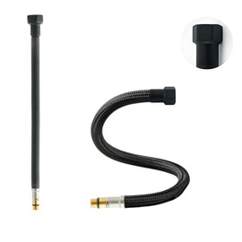 LAXARA DVGW Premium Coloured Flex Hose Black and White 3/8 Inch to 1/2 Inch Union Nut x M10 Male Thread in Selectable Styles (3/8 Inch Black | Matte Black, 30 cm)