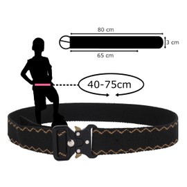 EANAGO Cool Fabric Children's Belt >SKATERBOY< for Boys with Click Buckle Closure - Adjustable Belt for Boys from 3 to 17 Years - Belt Children Boys - Children's Belt Boys, Black_a