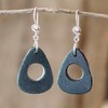 NOVICA Handmade Jade Dangle Earrings Natural .925 Sterling Silver Guatemala