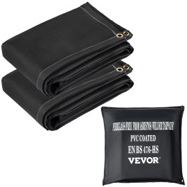Welding Suppression Blanket 8 Ft X 10 Ft Fiberglass Flame Retardant Black With Brass GrommetsColor: Black Color, Size: Size 8 x 10 inch