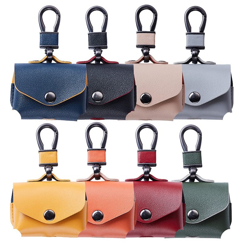 OSALADI 2pcs Simple Imitation Leather Earphone Case Cover for Portable