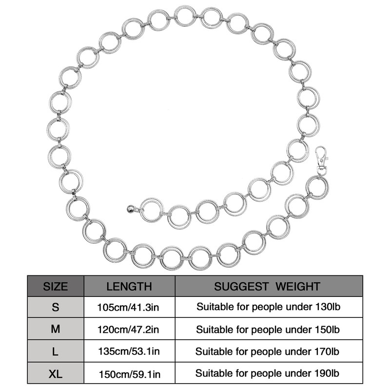 LIMHOO Metal Waist Chain for Women Belly Link Chain Belt