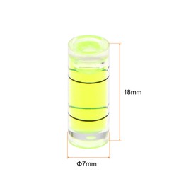 HARFINGTON 6pcs Small Cylindrical Bubble Level Vials 7x18mm PMMA Mini Horizontal Bubble Spirit Level Measuring Layout Tools for RV TV Picture Frame Hanging Tool Leveler