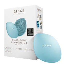 GESKE SmartAppGuided™ Facial Brush | 4 in 1 | Professional Facial Cleansing Brush | Skin Cleansing Silicone Facial Brush | Routine Skincare | Gentle Cleansing | Facial Cleanser