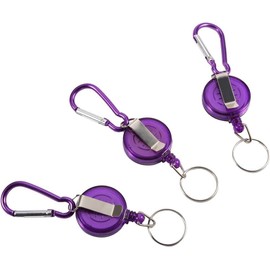 llavero retractil, Carrete de cadena para llavero, resistente, retráctil, de nailon, con clip (morado) Varillas Y Accesorios Yoyo Para Gafete Yoyo Para Gafete Lanyard