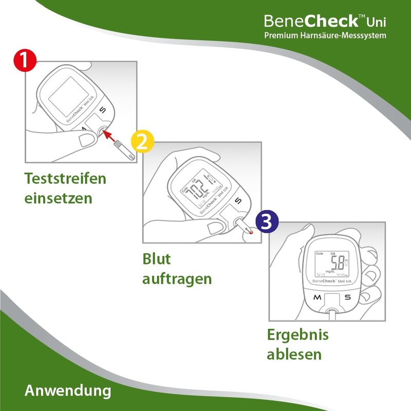 BeneCheck Premium Uric Acid Meter Starter Set with 10 Test