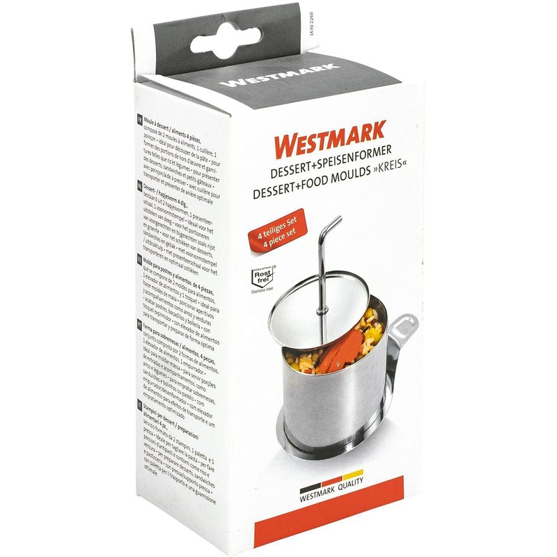 Westmark" Round Dessert/Food Forms, Stainless Steel Silver, 7.5 x 7.5