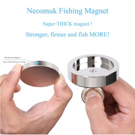 Neosmuk Fishing Magnet with 66 Feet Paracord, 550LBS 2.5 Inches Neo-Magnet with Lifting Eye-Bolt Ideal for Retrieving Items in Lake,Beach,Lawn and New House