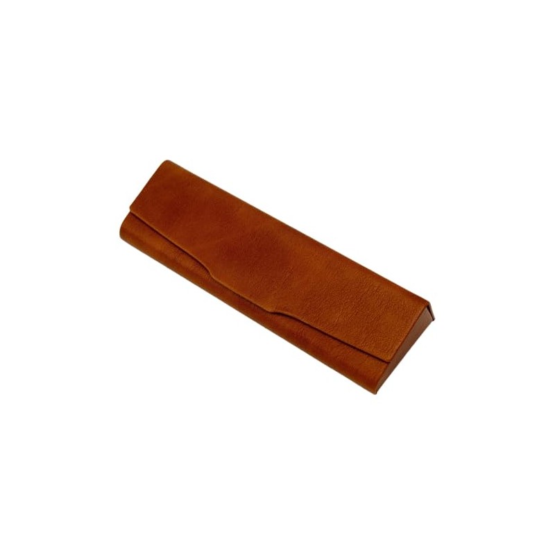 テーシーケース メガネケース おしゃれ スリム ケース マグネット式 スチール ポリウレタン ブラウン コンパクト