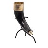 Mythrojan Hand Forged Drinking Ale Horn Rack Twisted Iron Ale