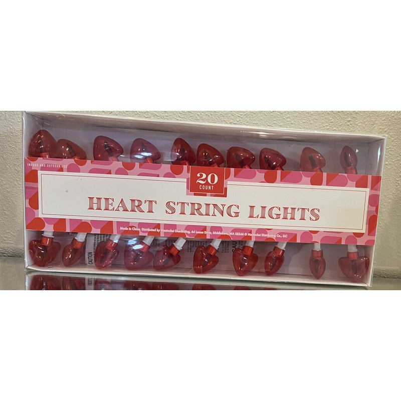 Nantucket 20 Count Heart Shaped Valentine's Day String Lights For