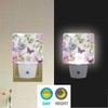 2 Pack Plug-in LED Night Light Lamp Watercolor Flowers and