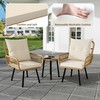 GAOMON 3-Piece Outdoor Wicker Bistro Set - All-Weather Rattan Patio