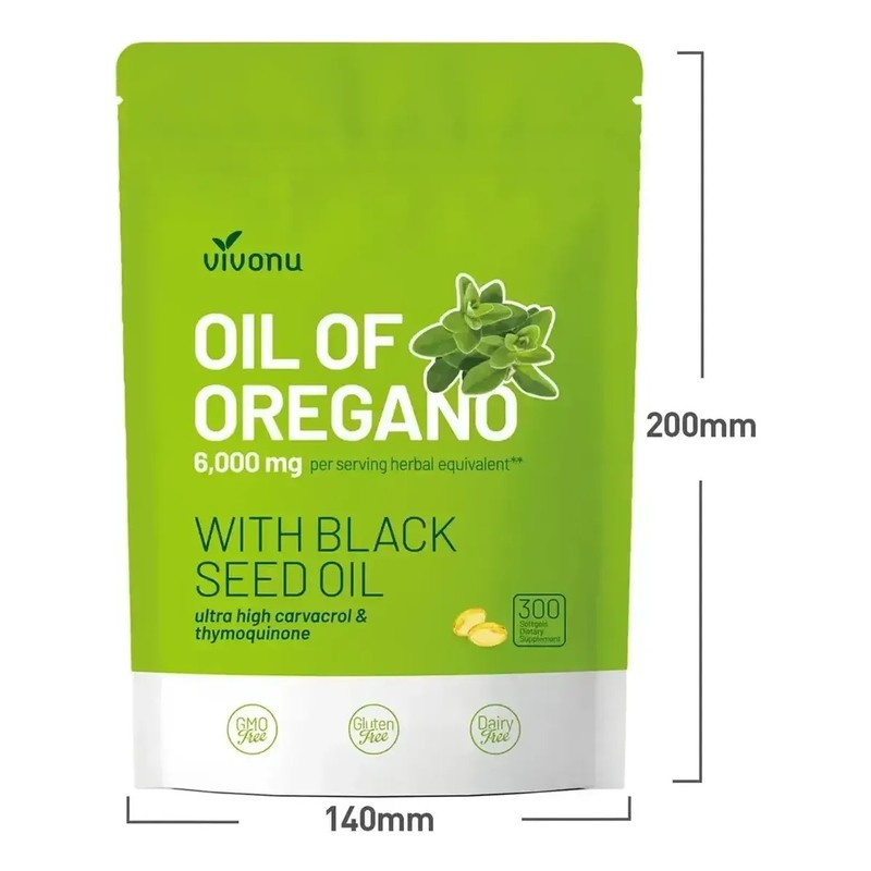 Aceite De Orégano Cápsula Blanda 6000mg 300 Cápsulas