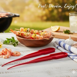 Maine Man Shrimp Peeler Deveiner Cleaner Tool, BPA-Free, Fast Shell Removal And Deveining, Set of 2