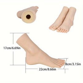 1pc Anatomical Foot Model - Realistic Resin Human Foot Skeleton with Separate Toes, Bone, Ankle, Sock Display, Ideal for Foot Jewelry, Toenail Patch Practice, and Multimedia Live Props (Left)