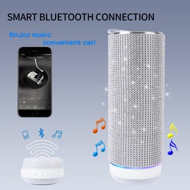 INSTOME 20oz Music Tumbler,Diamond Speaker Tumbler,Bling Water Bottle with Speaker,Speaker Tumbler Cup with Rhinestone for Valentine's,Father's Day,Mother's Day,Birthday Gift