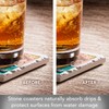 Thirstystone Georgia Home 4 Pack Tumbled Tile Stone Coasters with