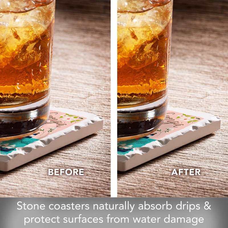 Thirstystone Georgia Home 4 Pack Tumbled Tile Stone Coasters with