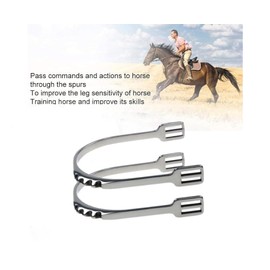 MORECP Western Stainless Steel Horse Spurs with PP Woven Tape Belt – Adjustable Equestrian Boot Spurs for Men & Women, Durable Corrosion-Resistant Gear for Riding, Training & Ranch Work