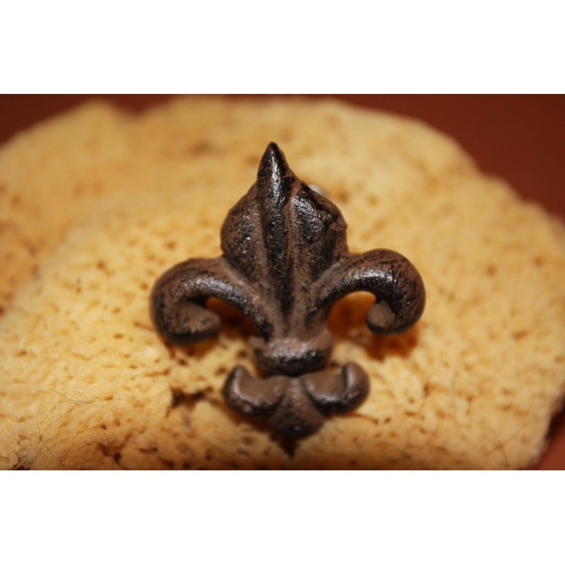Pack of 10 Cast Iron Fleur De Lis Knobs Cabinet