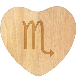 'Scorpio Sign' Wooden Heart Shaped Chopping/Cutting Board (WB00084435)