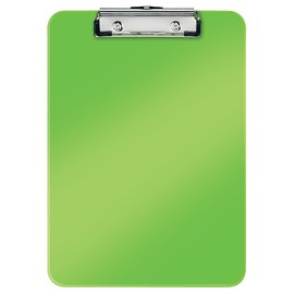 Leitz WOW A4 Clipboard, Premium Hard Plastic Clipboard, 80 Sheet Capacity, Green, 39710054