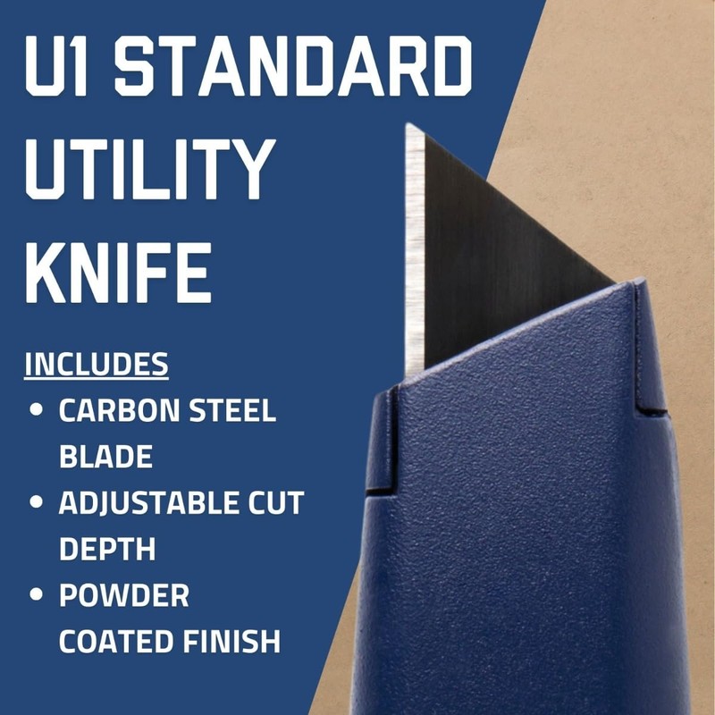 AccuTec Pro Safety U1 Standard Utility Knife - Tough, Sharp,