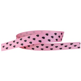 3/8-7/8" Watermelon Prints Grosgrain Ribbon for Gift Package Wrapping, Floral Design, Hair Clip, Sewing, Party Decor...(5yd 3/8" Watermelon Seeds Ribbon-Pearl Pink)