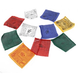 GURU SHOP Tibetan Prayer Flags 10 Flags 1.90 m Cotton Size: 1 Piece