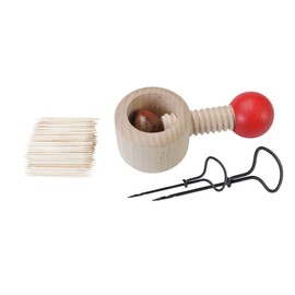 Pebaro SetKast3 Chestnut Drill Bit Set with Holder, 2 Chestnut Drills, 2 mm and 3 mm Nail Drills, Easy to Drill Holes in Chestnuts, Children’s Crafts, Play Well, Including 190 Toothpicks